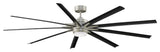 Odyn, 84", Brushed Nickel With Black Blades and LED Light Kit