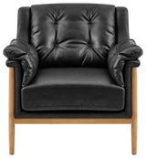 Larry Tufted Accent Arm Chair, Casa Black