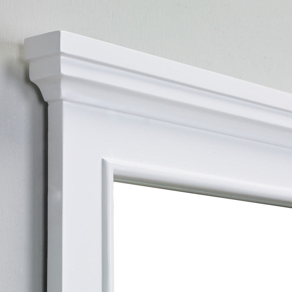 Eviva Elite Stamford White Full Framed Bathroom Vanity Mirror