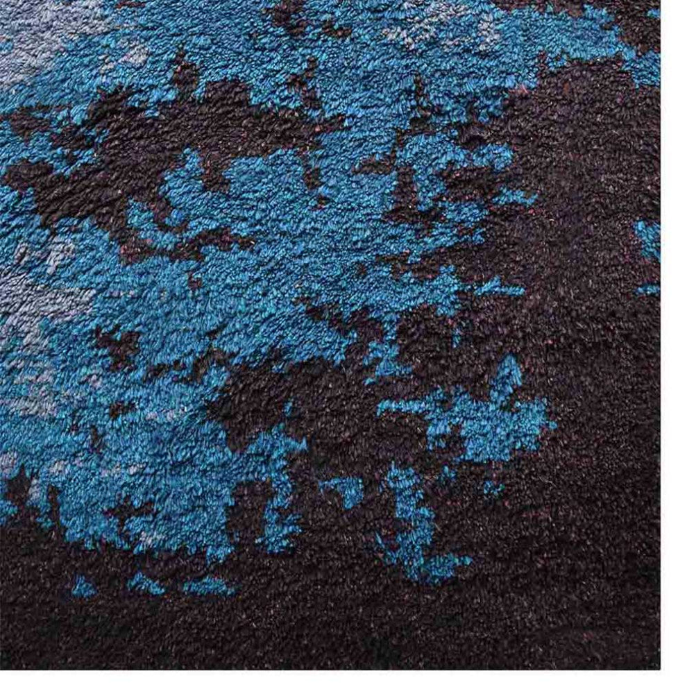 Hand Knotted Silk Area Rug Abstract Multicolor