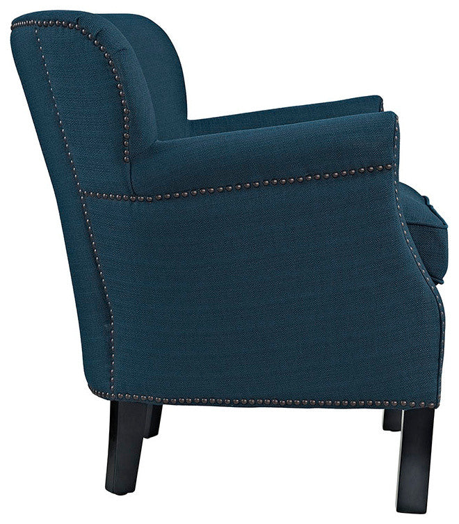 Modern Azure Key Upholstered Fabric Armchair