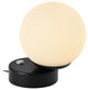 6" Height Integrated LED Table Lamp, Black With Glass Shade