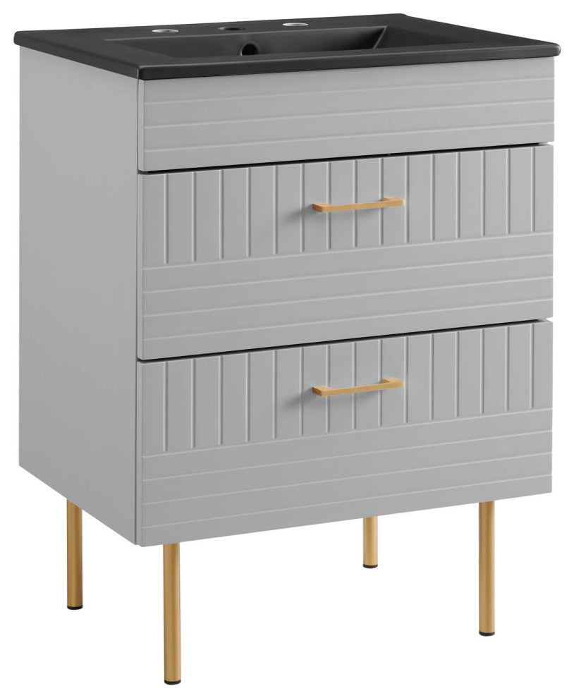 Daybreak 24" Bathroom Vanity, Light Gray Black