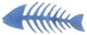 Wooden Fishbone Wall Mounted Decoration, Rustic Dark Blue, 25"