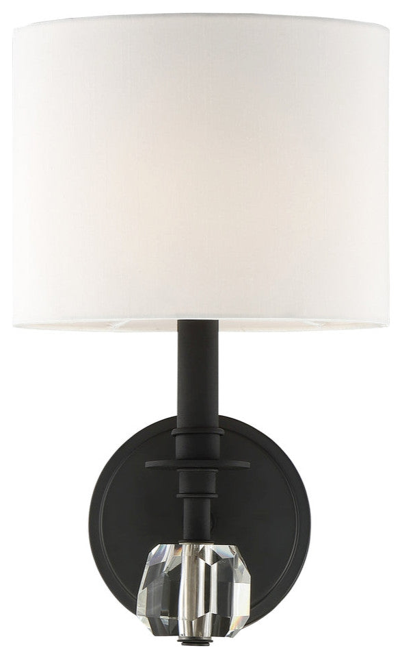 Crystorama CHI-211-BF, 1-Light Wall Mount, Black Forged