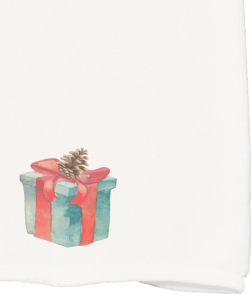 Gift Wrapped 18"x30" Off White Holiday Print Kitchen Towel