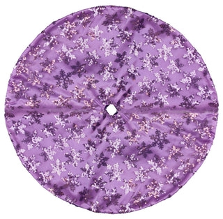 20" Decorative Purple Sequin Snowflake Pattern Mini Christmas Tree Skirt