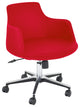 Dervish Office Dining Chair, Aluminum Base, Cany Apple Red Camira Wool