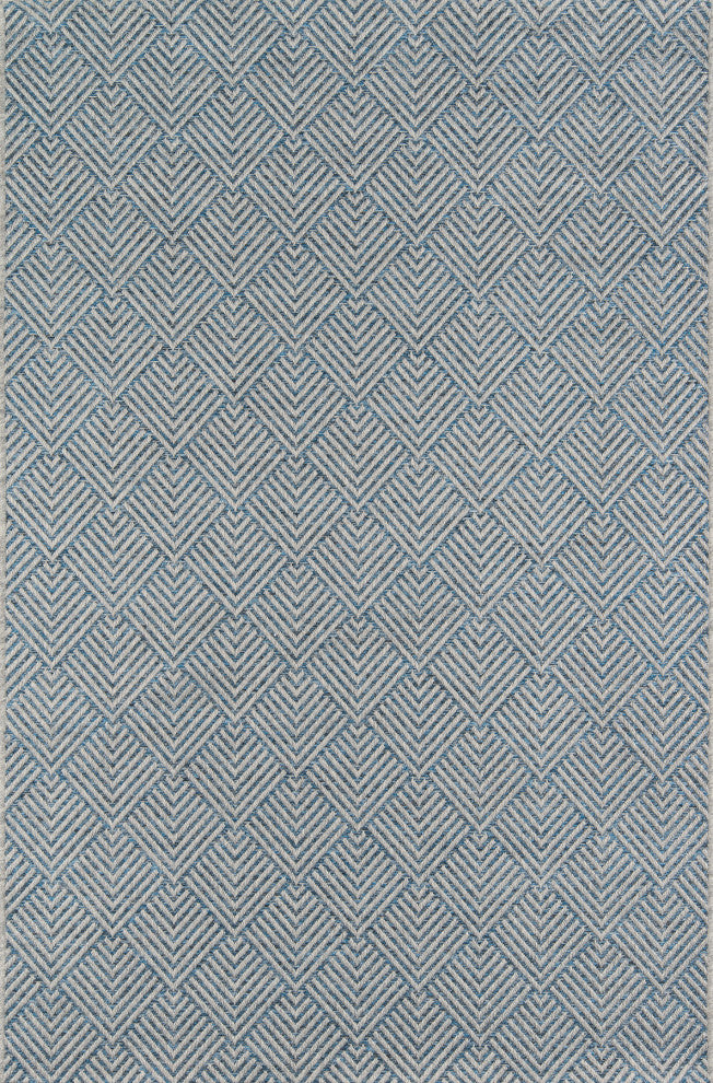 Como COM-3 Indoor Outdoor Rug, Blue, 5'x7'6"
