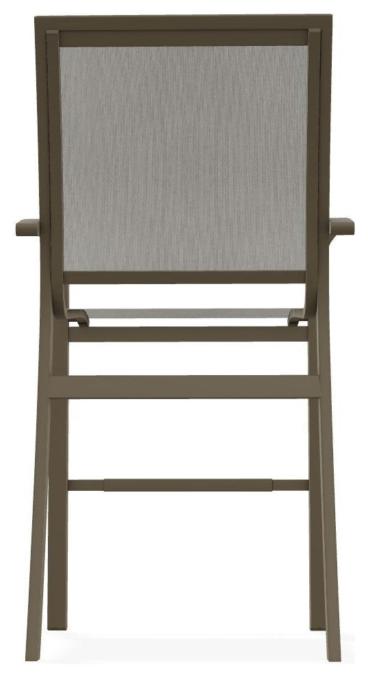 Kendall Sling Bar Height Stackable Outdoor Stool, Augustine Oyster/Beachwood