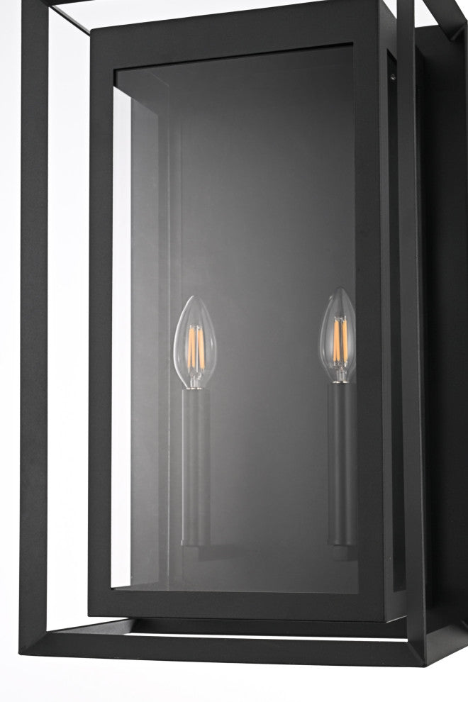 Home Living 12" Outdoor Wall Sconce, Black