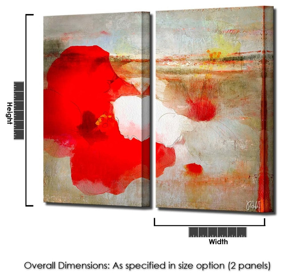Painted Petals LXII 2-Piece Canvas Art Set, 40"x20"