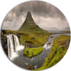 Kirkjufell Waterfalls In Grundarfjordur, Landscape Disc Artwork, 36"