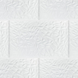 More Petal Matte White Ceramic Wall Tile