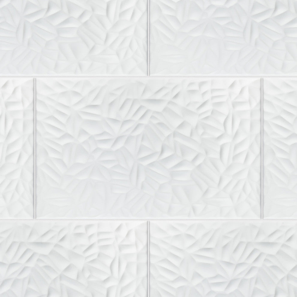 More Petal Matte White Ceramic Wall Tile