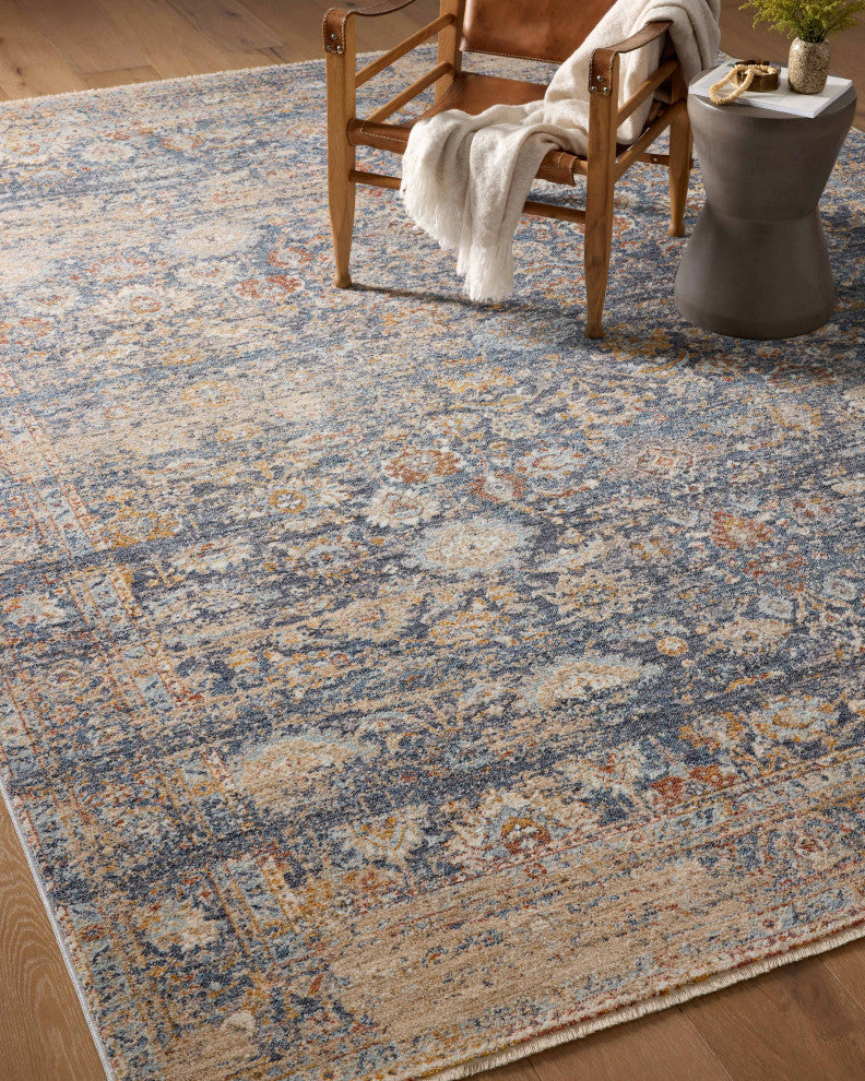 Angela Rose x Loloi Blake Navy / Multi 5''-3" x 5''-3" Round Area Rug