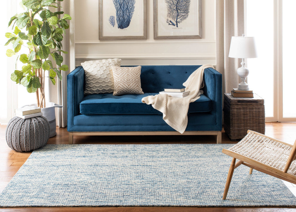 Safavieh Couture Abstract Collection, ABT473 Rug, Ivory/Navy, 3'x5'
