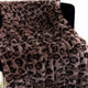 Plutus Brown Leopard Faux Fur Luxury Throw Blanket, Throw 48"W x 60"L