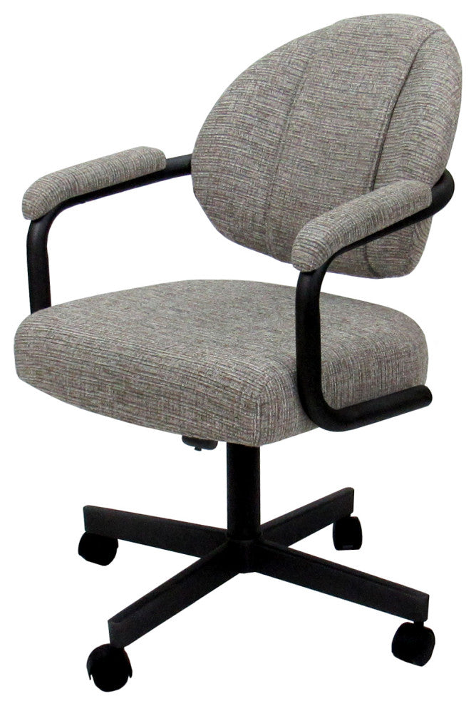 M-70 Caster Swivel Tilt Kitchen Chair with Wheels, Jetty June, Black