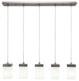 Nouvelle 5-Light Cord Linear Pendalier, Graphite/Square White Muslin