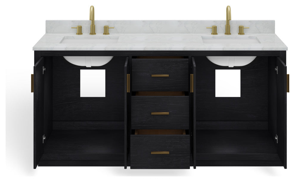 The Buchanan Bathroom Vanity, Oak, 72", Single Sink, Freestanding