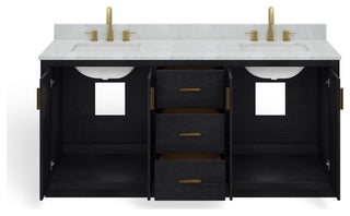The Buchanan Bathroom Vanity, Oak, 72", Single Sink, Freestanding
