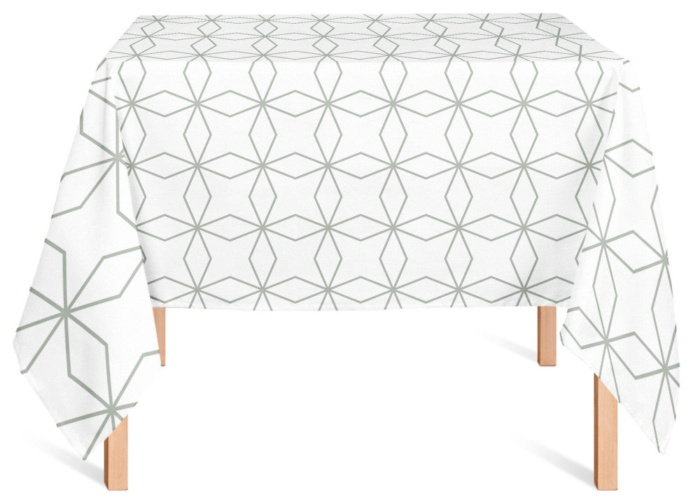 Crossed Line Pattern Green 58x58 Tablecloth