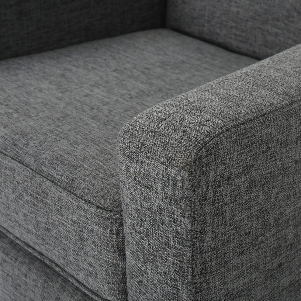 GDF Studio Stratford Mid Century Modern Fabric Club Chair, Gray