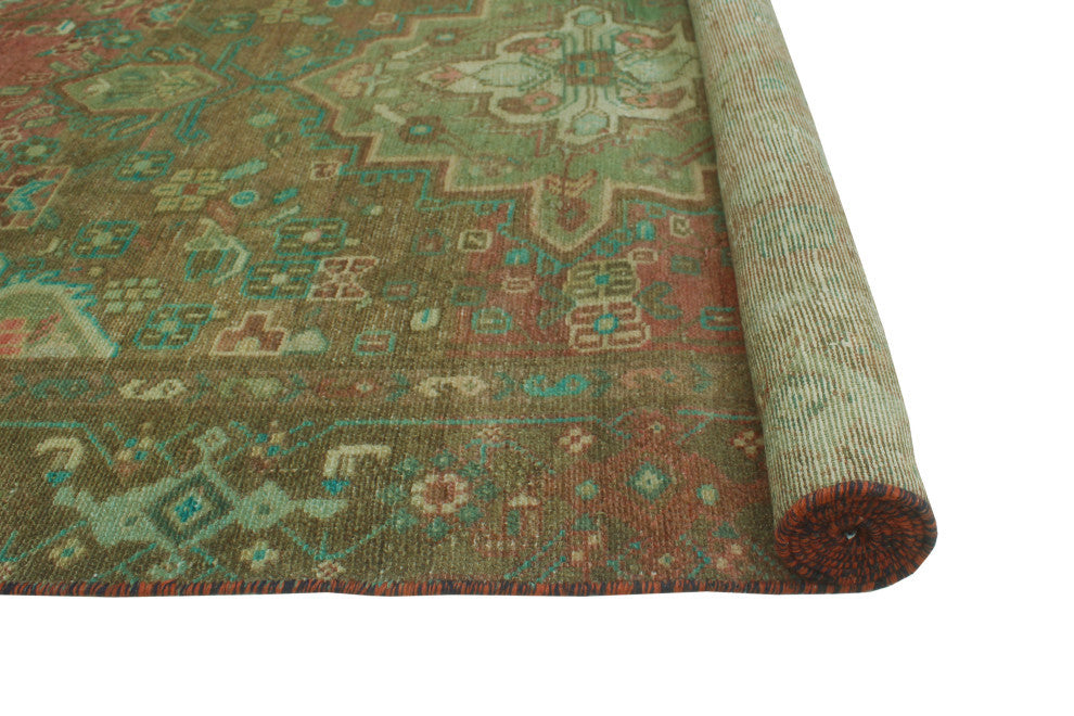 Semi-Antique Karim Rust/Brown Rug, 3'7x7'3