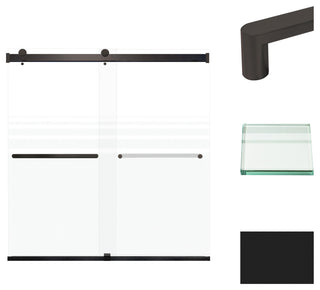 Transolid Brianna 60" W x 62" H Frameless Sliding Shower Door, Matte Black