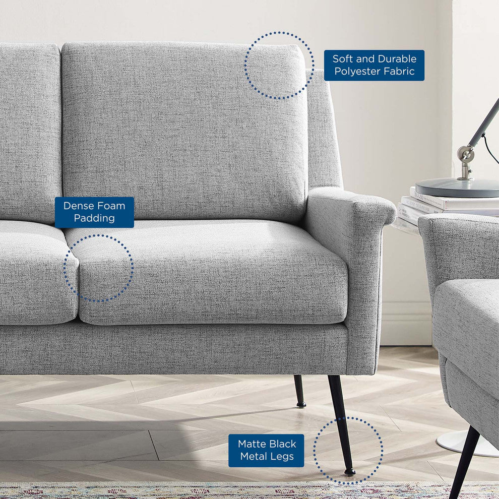 Chesapeake Fabric Sofa-Black Light Gray