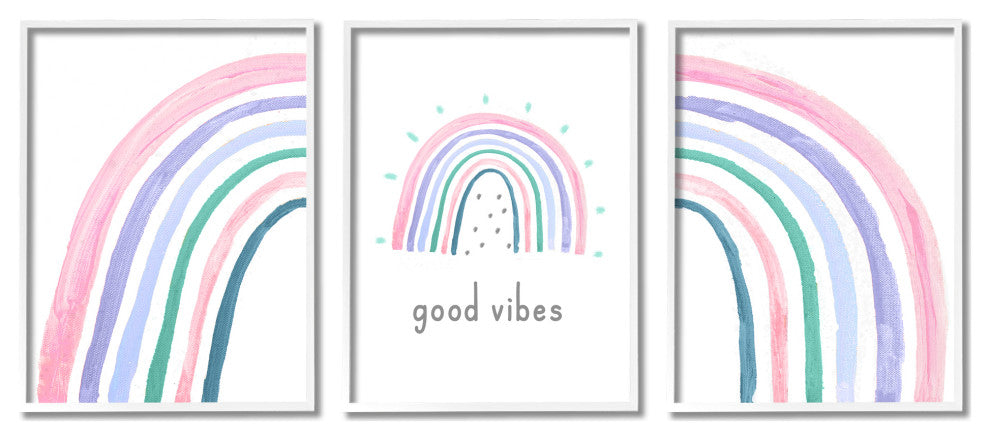 Playful Good Vibes Rainbow Pastel Pink Purple Arches,11 x 14