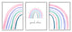 Playful Good Vibes Rainbow Pastel Pink Purple Arches,11 x 14