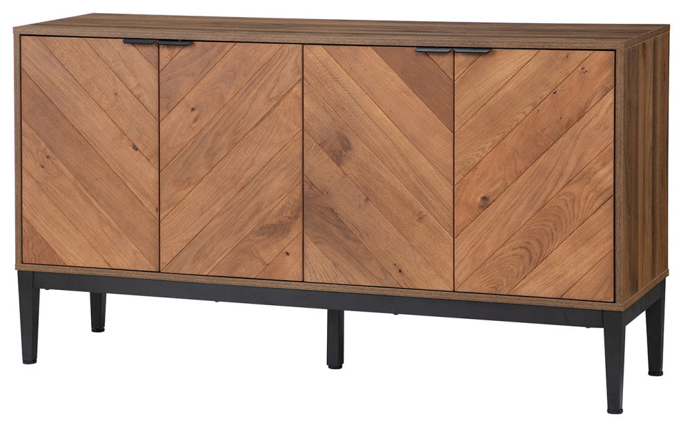 55" Wide 4 Door Sideboard, Walnut