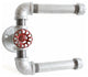 Industrial Pipe Toilet Paper Holder, Galvanized Pipe, 2-Roll, Red Hose Knob