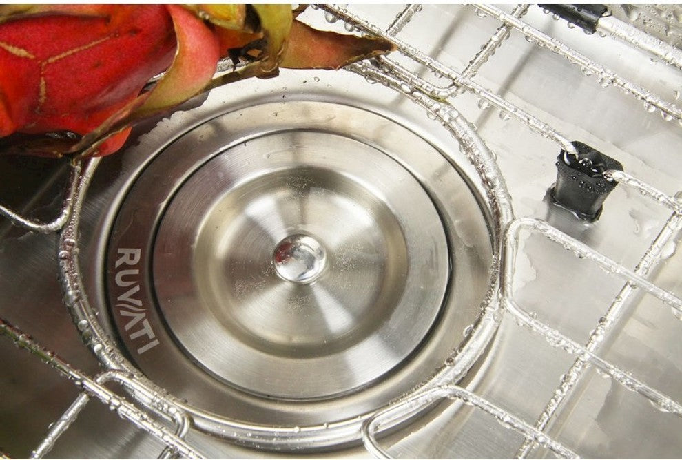 Ruvati 30" Low-Divide Undermount Stainless Steel Kitchen Sink, RVH7355