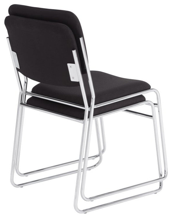 Set of 2 Dining Chair, Versatile Design With Contoured Seat & Back, Ebony Black