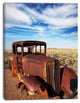 Vintage Car under Bright Blue Sky, Abstract Canvas Artwork, 30"x40"