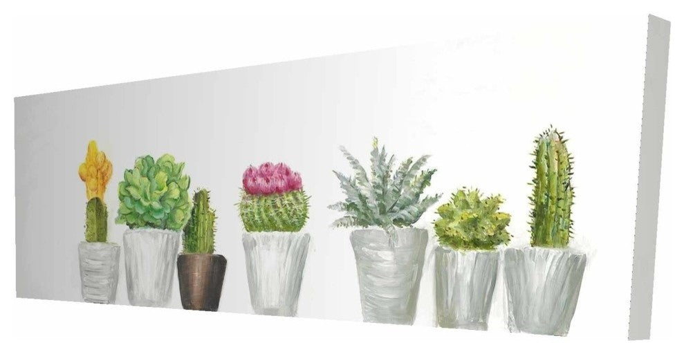 Mini Cactus and Succulents Print on Wrapped Canvas