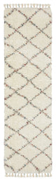 Aurora Lattice Ivory/Multi Indoor Area Rug, Ivory, 2'3" x 7'6"