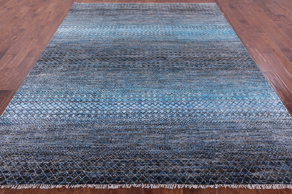 8' 1" X 9' 11" Savannah Grass Wool & Silk Handmade Rug - Q15447