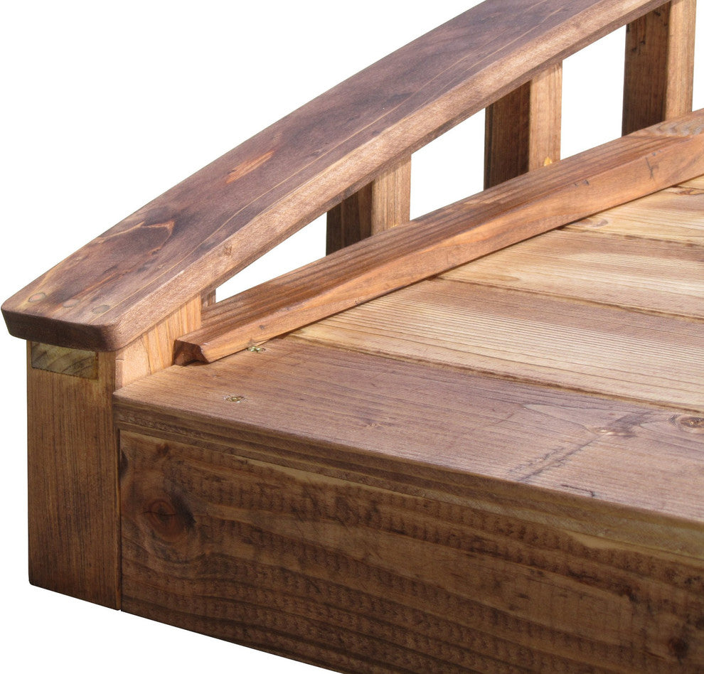 SamsGazebos Japanese Crescent Wood Garden Bridge 8 ft