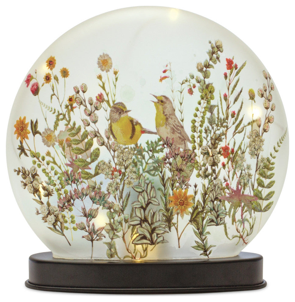 Bird and Floral Globe, 2-Piece Set