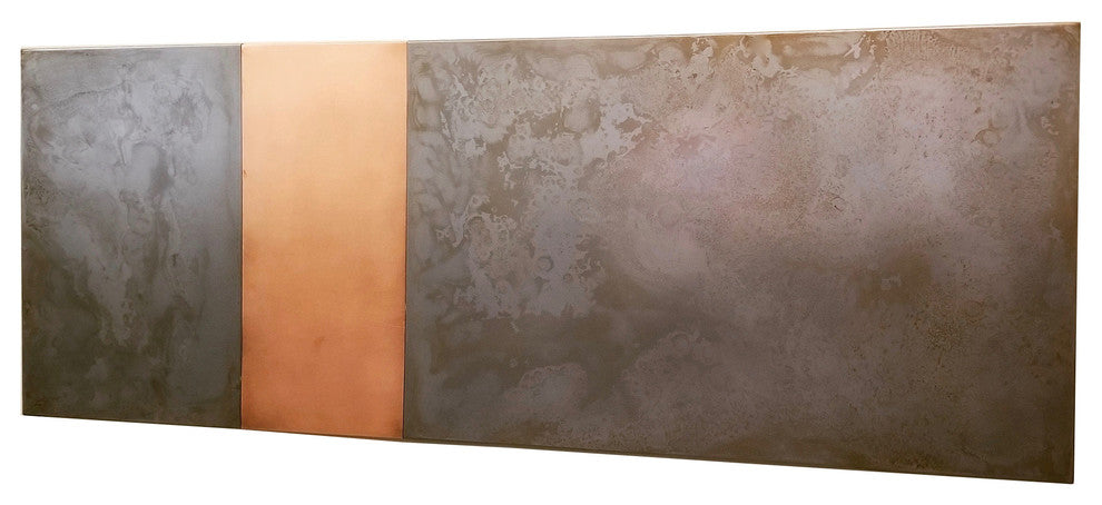 Light Pewter Steel and Copper Headboard, King