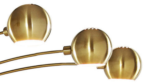 The ORBS Modern 5 Llite Arch Floor Lamp, Antique Brass