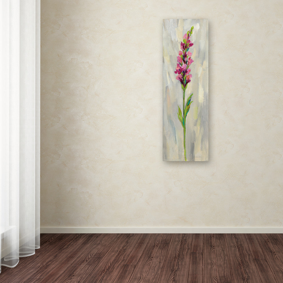 "Single Stem Flower IV" by Silvia Vassileva, Canvas Art, 10"x32"