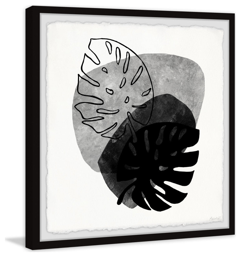 "Monstera Shadow" Framed Painting Print, 32x32
