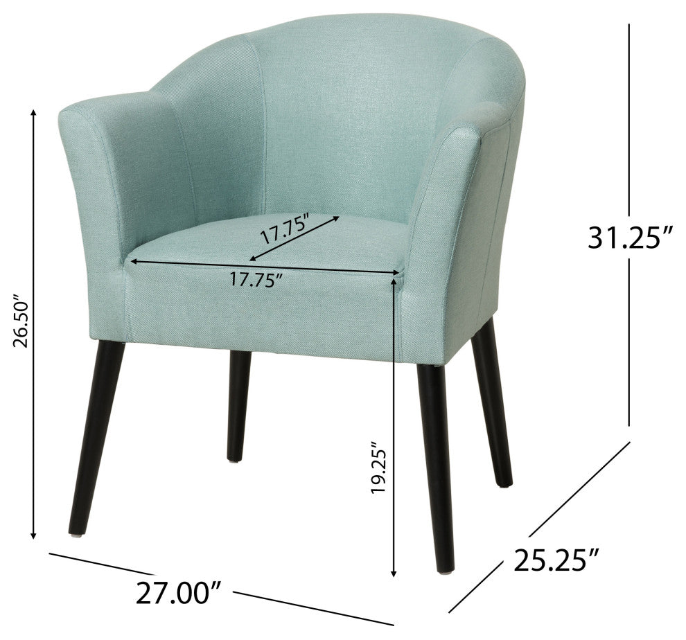 GDF Studio Charmaine Low Back Fabric Arm Chair, Light Blue