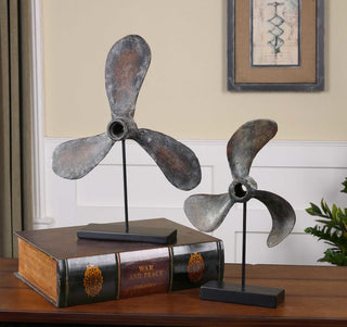 Uttermost Propellers Rust Sculptures, Set of 2