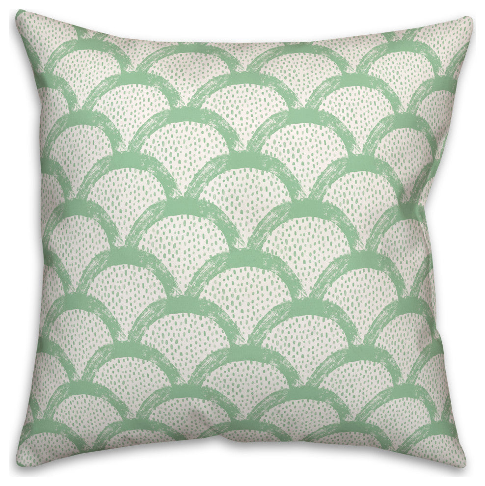 Green Scallops 18x18 Indoor/Outdoor Pillow